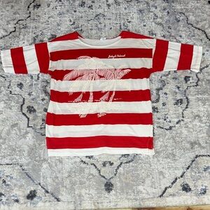 Vintage Strawberry Inc Jekyll Island Georgia Palm Tree Stripe T-Shirt Large